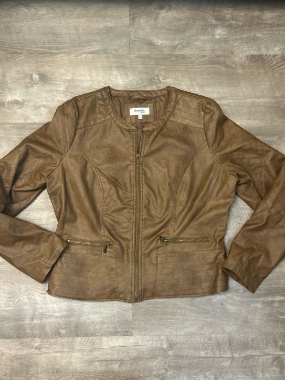 Faux Leather Zip-Front Jacket | Charlotte Russe